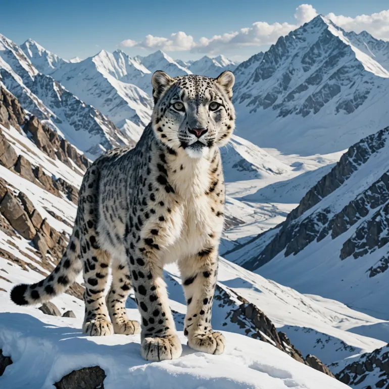 Снежный барс: уникальный обитатель гор и его судьба в Красной книге